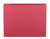 A Picture of product SMD-64067 Smead™ Colored Hanging File Folders with 1/5 Cut Tabs Letter Size, 1/5-Cut Red, 25/Box