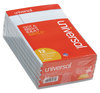 A Picture of product UNV-35850 Universal® Colored Perforated Ruled Writing Pads Narrow Rule, 50 Blue 5 x 8 Sheets, Dozen