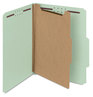 A Picture of product SMD-13723 Smead™ 100% Recycled Pressboard Classification Folders 2" Expansion, 1 Divider, 4 Fasteners, Letter Size, Gray-Green, 10/Box