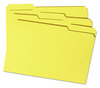 A Picture of product SMD-17934 Smead™ Reinforced Top Tab Colored File Folders 1/3-Cut Tabs: Assorted, Legal Size, 0.75" Expansion, Yellow, 100/Box