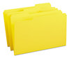 A Picture of product SMD-17934 Smead™ Reinforced Top Tab Colored File Folders 1/3-Cut Tabs: Assorted, Legal Size, 0.75" Expansion, Yellow, 100/Box