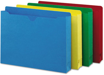 Smead™ Colored File Jackets with Reinforced Double-Ply Tab Straight Letter Size, Assorted Colors, 50/Box