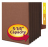 A Picture of product SMD-74691 Smead™ Redrope Drop-Front End Tab File Pockets with Fully Lined Colored Gussets 6.5" High 5.25" Expansion, Legal Size, Redrope/Brown, 10/Box