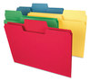 A Picture of product SMD-10410 Smead™ SuperTab® Colored File Folders 1/3-Cut Tabs: Assorted, Letter Size, 0.75" Expansion, 14-pt Stock, Colors, 50/Box