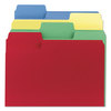 A Picture of product SMD-10410 Smead™ SuperTab® Colored File Folders 1/3-Cut Tabs: Assorted, Letter Size, 0.75" Expansion, 14-pt Stock, Colors, 50/Box