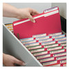 A Picture of product SMD-17740 Smead™ Top Tab Colored Fastener Folders 0.75" Expansion, 2 Fasteners, Legal Size, Red Exterior, 50/Box