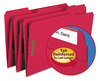 A Picture of product SMD-17740 Smead™ Top Tab Colored Fastener Folders 0.75" Expansion, 2 Fasteners, Legal Size, Red Exterior, 50/Box