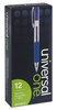A Picture of product UNV-39913 Universal™ Comfort Grip® Clear Barrel Retractable Gel Ink Roller Ball Pen Medium 0.7 mm, Blue Clear/Blue Dozen