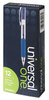A Picture of product UNV-39913 Universal™ Comfort Grip® Clear Barrel Retractable Gel Ink Roller Ball Pen Medium 0.7 mm, Blue Clear/Blue Dozen
