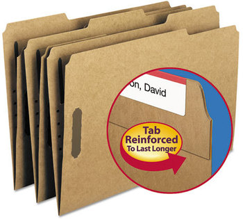 Smead™ Top Tab Fastener Folders 1/3-Cut Tabs: Assorted, 0.75" Expansion, 2 Fasteners, Legal Size, Kraft Exterior, 50/Box