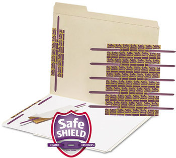 Smead™ SafeSHIELD® Fasteners Two-Prong Fastener Base and Compressor Sets, 2" Capacity, 2.75" Center to Purple, 50/Box
