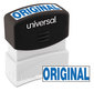 A Picture of product UNV-10060 Universal® Pre-Inked One-Color Stamp Message ORIGINAL, Blue