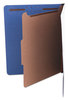 A Picture of product UNV-10201 Universal® Bright Colored Pressboard Classification Folders 2" Expansion, 1 Divider, 4 Fasteners, Letter Size, Cobalt Blue, 10/Box