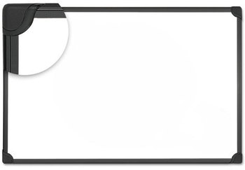 Universal® Design Series Deluxe Magnetic Steel Dry Erase Marker Board 48 x 36, White Surface, Black Aluminum/Plastic Frame
