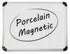 A Picture of product UNV-43843 Universal® Deluxe Porcelain Magnetic Dry Erase Board 72 x 48, White Surface, Silver/Black Aluminum Frame