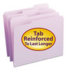 A Picture of product SMD-12434 Smead™ Reinforced Top Tab Colored File Folders 1/3-Cut Tabs: Assorted, Letter Size, 0.75" Expansion, Lavender, 100/Box