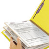 A Picture of product SMD-14034 Smead™ Six-Section Colored Pressboard Top Tab Classification Folders with SafeSHIELD® Coated Fasteners Six 2 Dividers, Letter Size, Yellow, 10/Box