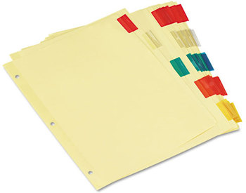 Universal® Insertable Tab Index 5-Tab, 11 x 8.5, Buff, Assorted Tabs, 6 Sets