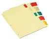 A Picture of product UNV-21870 Universal® Insertable Tab Index 5-Tab, 11 x 8.5, Buff, Assorted Tabs, 6 Sets