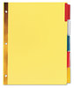 A Picture of product UNV-21874 Universal® Deluxe Extended Insertable Tab Indexes 5-Tab, 11 x 8.5, Buff, Assorted Tabs, 6 Sets