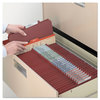A Picture of product SMD-13775 Smead™ Pressboard Classification Folders with SafeSHIELD® Coated Fasteners Four 2/5-Cut Tabs, 1 Divider, Letter Size, Red, 10/Box
