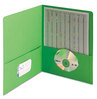 A Picture of product SMD-87855 Smead™ Two-Pocket Folders Folder, Textured Paper, 100-Sheet Capacity, 11 x 8.5, Green, 25/Box