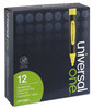 A Picture of product UNV-18861 Universal One™ Desk Highlighters with Comfort Grip,  Chisel Tip, Fluorescent Yellow, Dozen