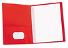 A Picture of product UNV-57118 Universal® Two-Pocket Portfolios with Prong Fasteners Tang 0.5" Capacity, 11 x 8.5, Red, 25/Box