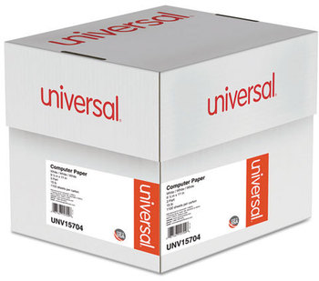 Universal® Printout Paper,  3-Part Carbonless, 15lb, 9-1/2 x 11, White, 1100 Sheets
