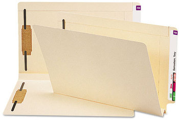 Smead™ Manila End Tab Fastener Folders with Reinforced Tabs W-Fold 1.5" Expansion, 2 Fasteners, Legal Size, 50/Box