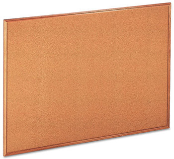 Universal® Cork Board with Oak Style Frame 48 x 36, Tan Surface