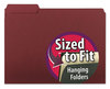 A Picture of product SMD-10275 Smead™ Interior File Folders 1/3-Cut Tabs: Assorted, Letter Size, 0.75" Expansion, Maroon, 100/Box