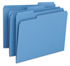 A Picture of product SMD-12043 Smead™ Colored File Folders 1/3-Cut Tabs: Assorted, Letter Size, 0.75" Expansion, Blue, 100/Box