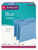 A Picture of product SMD-12043 Smead™ Colored File Folders 1/3-Cut Tabs: Assorted, Letter Size, 0.75" Expansion, Blue, 100/Box