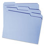 A Picture of product SMD-12043 Smead™ Colored File Folders 1/3-Cut Tabs: Assorted, Letter Size, 0.75" Expansion, Blue, 100/Box