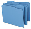 A Picture of product SMD-12043 Smead™ Colored File Folders 1/3-Cut Tabs: Assorted, Letter Size, 0.75" Expansion, Blue, 100/Box