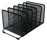 A Picture of product UNV-20001 Universal® Deluxe Mesh Stacking Sorter 5 Sections, Letter to Legal Size Files, 14.63" x 8.13" 7.5", Black