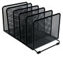A Picture of product UNV-20001 Universal® Deluxe Mesh Stacking Sorter 5 Sections, Letter to Legal Size Files, 14.63" x 8.13" 7.5", Black