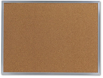 Universal® Cork Bulletin Board 24 x 18, Tan Surface, Aluminum Frame