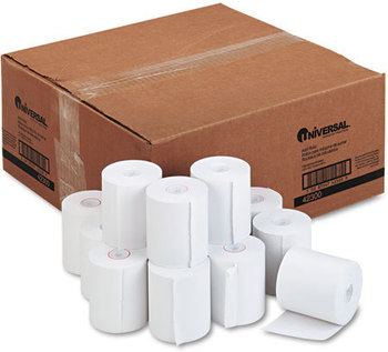 Universal® Impact and Inkjet Printing Bond Paper Rolls 0.5" Core, 3" x 165 ft, White, 50/Carton