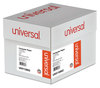 A Picture of product UNV-15862 Universal® Printout Paper 1-Part, 20 lb Bond Weight, 14.88 x 11, White/Blue Bar, 2,400/Carton