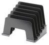 A Picture of product UNV-08104 Universal® Recycled Plastic Incline Sorter 5 Sections, DL to A5 Size Files, 8" x 5.5" 6", Black