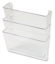 A Picture of product UNV-53682 Universal® Wall Files 3 Sections, Letter Size, 13" x 4" 14", Clear, 3/Set