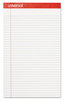 A Picture of product UNV-45000 Universal® Perforated Ruled Writing Pads Wide/Legal Rule, Red Headband, 50 White 8.5 x 14 Sheets, Dozen