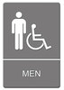 A Picture of product USS-4815 Headline® Sign ADA Sign,  Men Restroom Wheelchair Accessible Symbol, Molded Plastic, 6 x 9, Gray