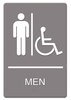 A Picture of product USS-4815 Headline® Sign ADA Sign,  Men Restroom Wheelchair Accessible Symbol, Molded Plastic, 6 x 9, Gray
