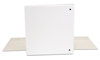 A Picture of product UNV-20744 Universal® Slant D-Ring View Binder 3 Rings, 1.5" Capacity, 11 x 8.5, White, 4/Pack