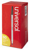 A Picture of product UNV-15613 Universal™ Ballpoint Stick Pen Value Pack, Medium 1 mm, Black Ink, Gray/Black Barrel, 60/Pack
