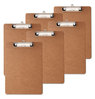 A Picture of product UNV-05562 Universal® Hardboard Clipboard with Low-Profile Clip 0.5" Capacity, Holds 8.5 x 11 Sheets, Brown, 6/Pack