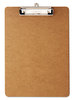A Picture of product UNV-05562 Universal® Hardboard Clipboard with Low-Profile Clip 0.5" Capacity, Holds 8.5 x 11 Sheets, Brown, 6/Pack